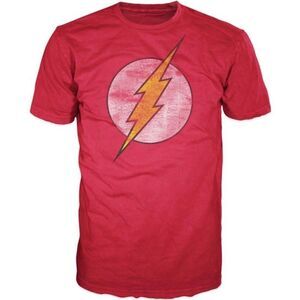 DC Comics Marvel The Flash Classic Distressed Logo Red Graphic Tee Size Medium